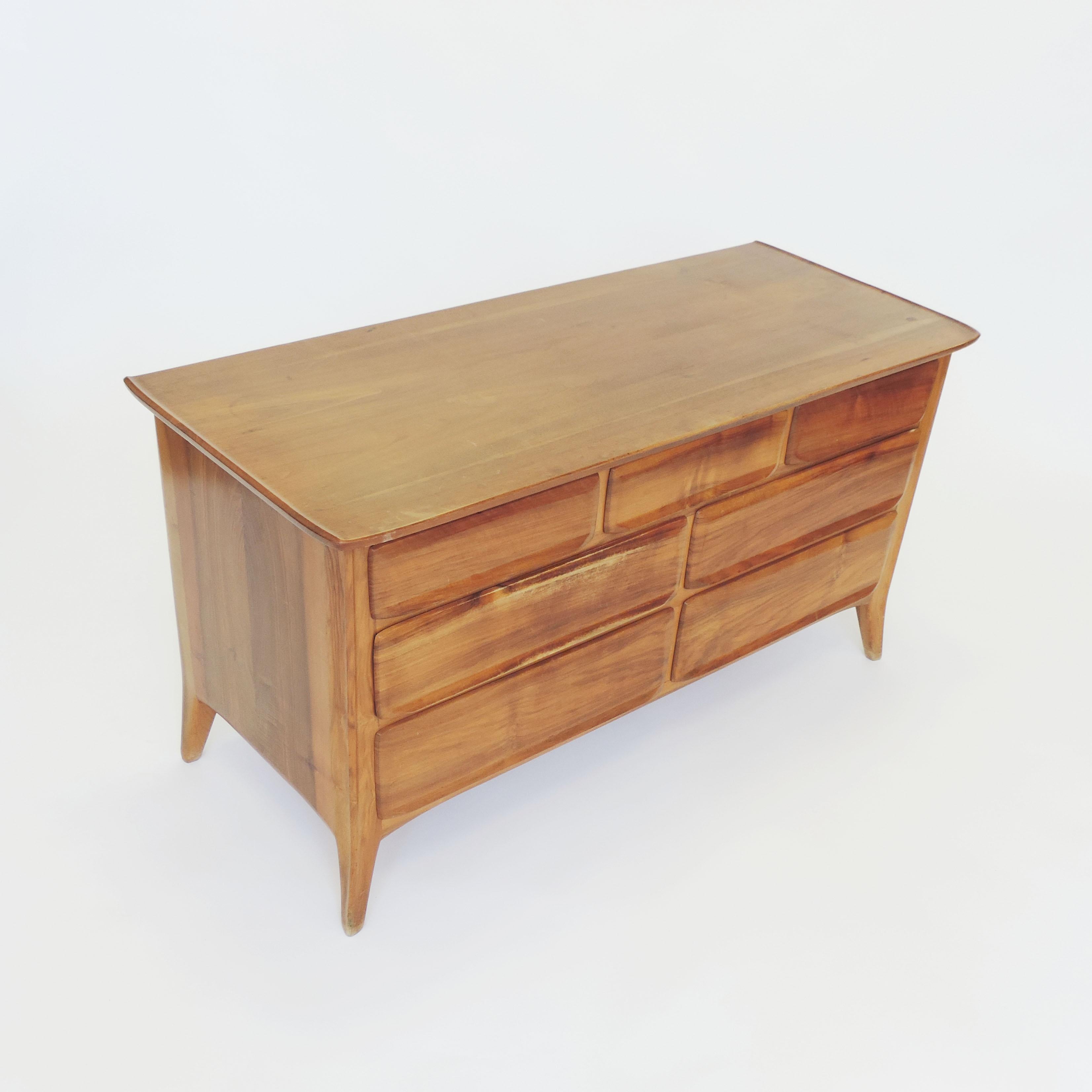 Handcrafted Franz Xaver Sproll Wooden Chest of Drawers, Switzerland, 1940s 1