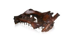 Handcrafted Freeform Sculptural Slab Redwood Burl Artisan Sofa, c 1975