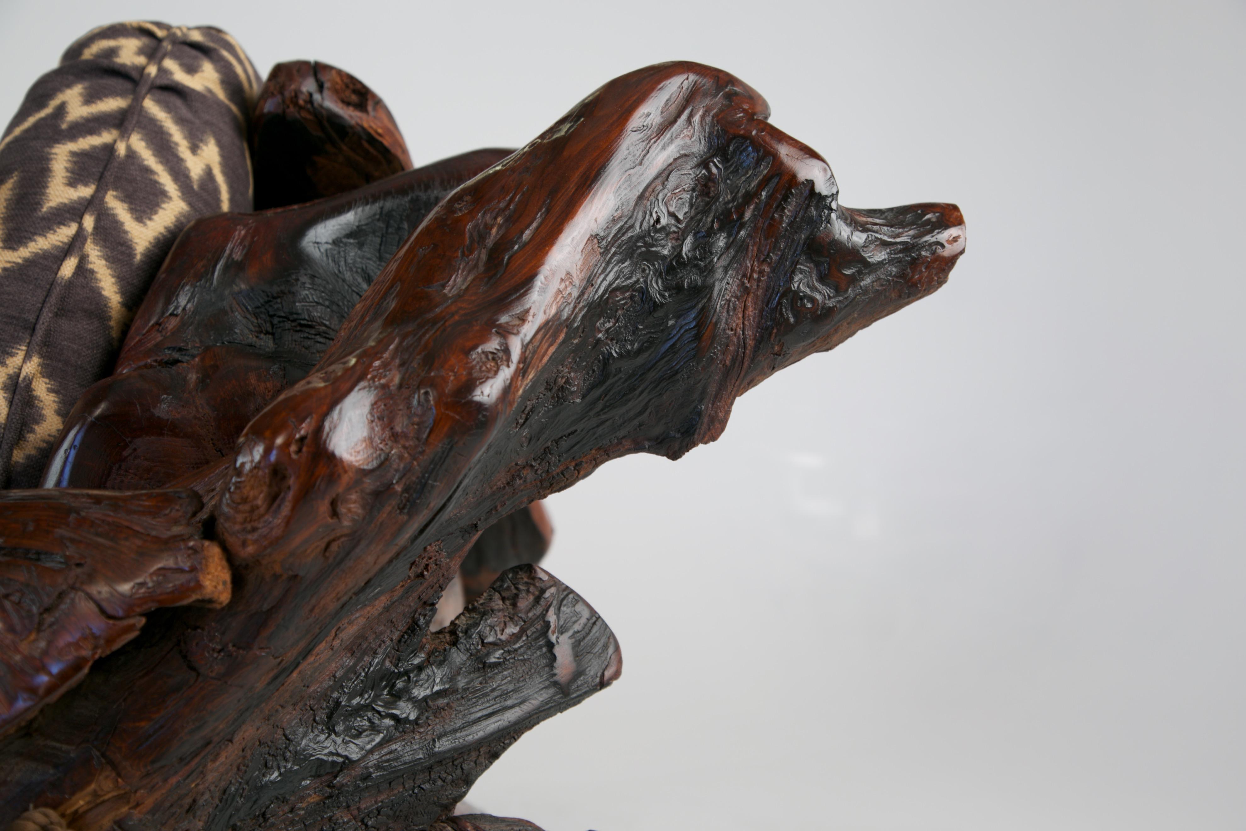 Handcrafted Freeform Sculptural Slab Redwood Burl Artisan Sofa, c 1975 13