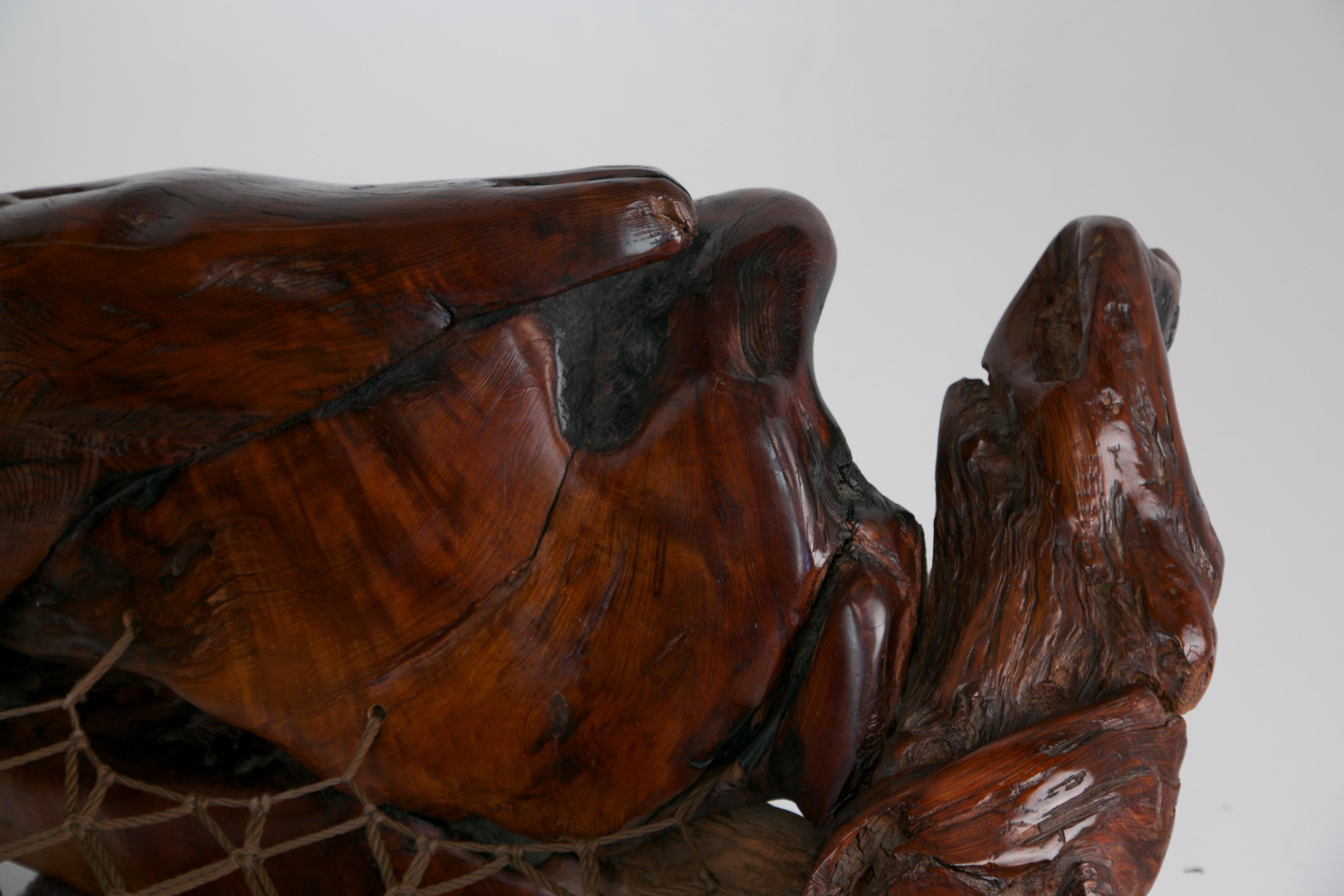 Handcrafted Freeform Sculptural Slab Redwood Burl Artisan Sofa, c 1975 9