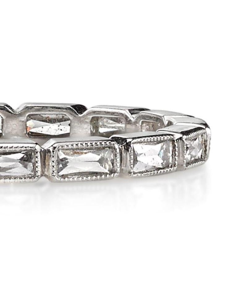 For Sale:  Handcrafted Julia French Cut Diamond Platinum Eternity Band by Single Stone 3