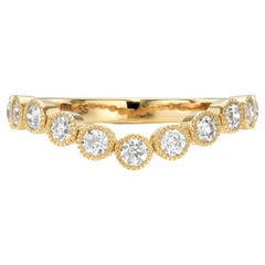 Handcrafted Gabby Curved Half Eternity Band by Single Stone