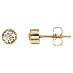 Handcrafted Gabby Old European Cut Diamond Stud Earrings by Single Stone