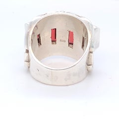 Einzigartiger, handgefertigter Granat-Cocktailring aus Sterlingsilber