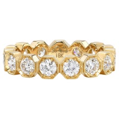 Handcrafted Gemma Old European Cut Diamond Eternity Band by Single Stone