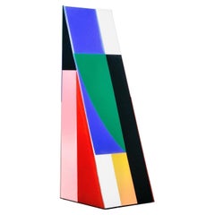 Handcrafted Geometric Totem / Sculpture Latex Paint Resin XIL-FL A by Paul Sende