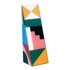 Handcrafted Geometric Totem / Sculpture Wood Latex Paint XIL by Paul Sende