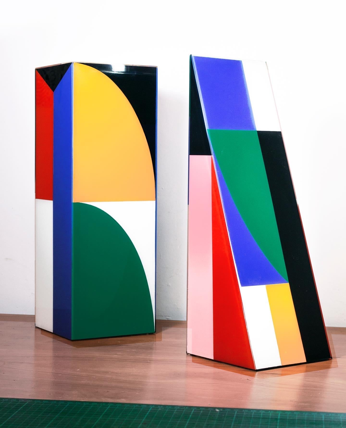 Handcrafted Geometric Totem / Sculture XIL-FL B by Paul Sende In New Condition For Sale In New York, NY