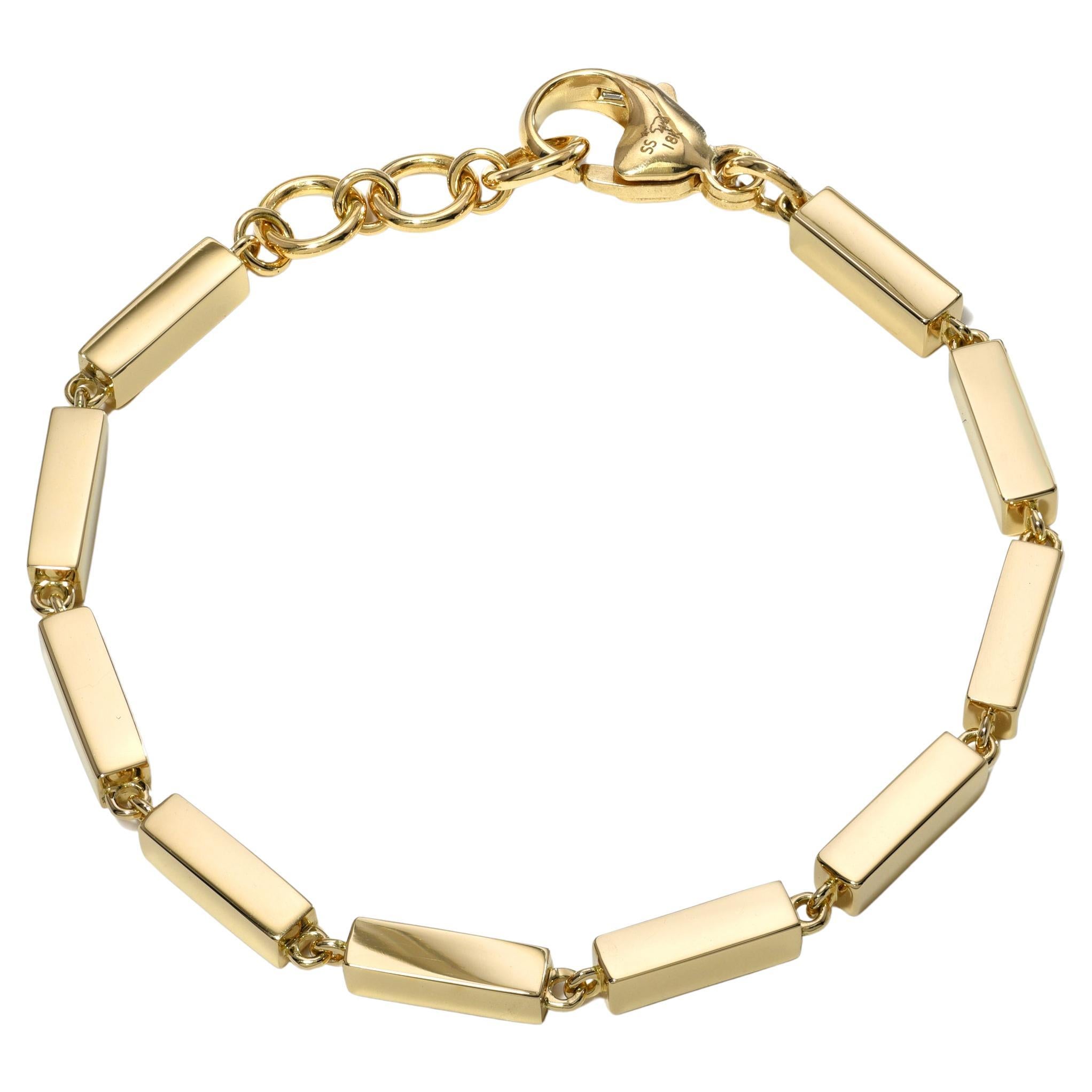 Handcrafted Giana Bracelet in 18K Yellow Gold by Single Stone For Sale