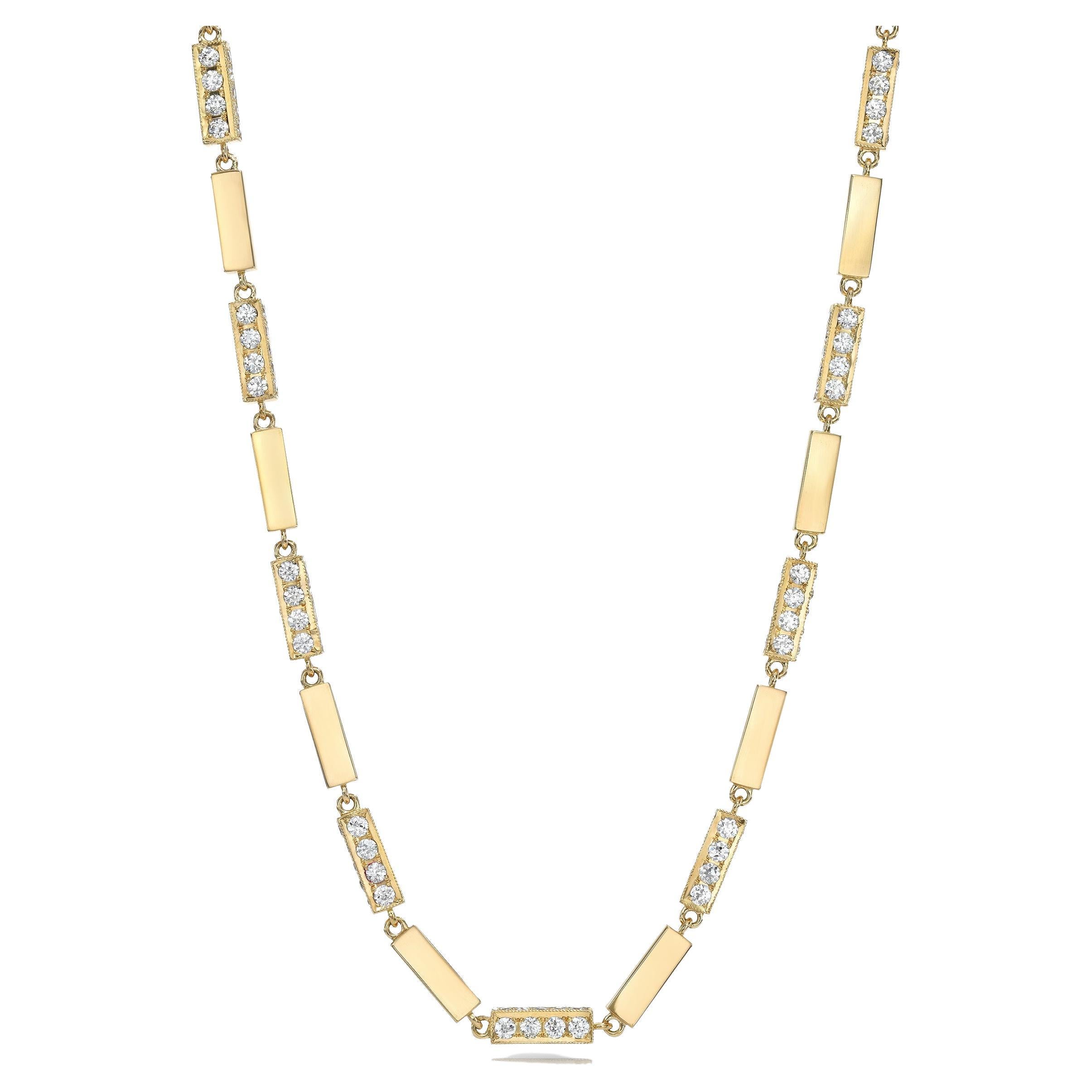 Handcrafted Giana Necklace with Diamonds by Single Stone. For Sale