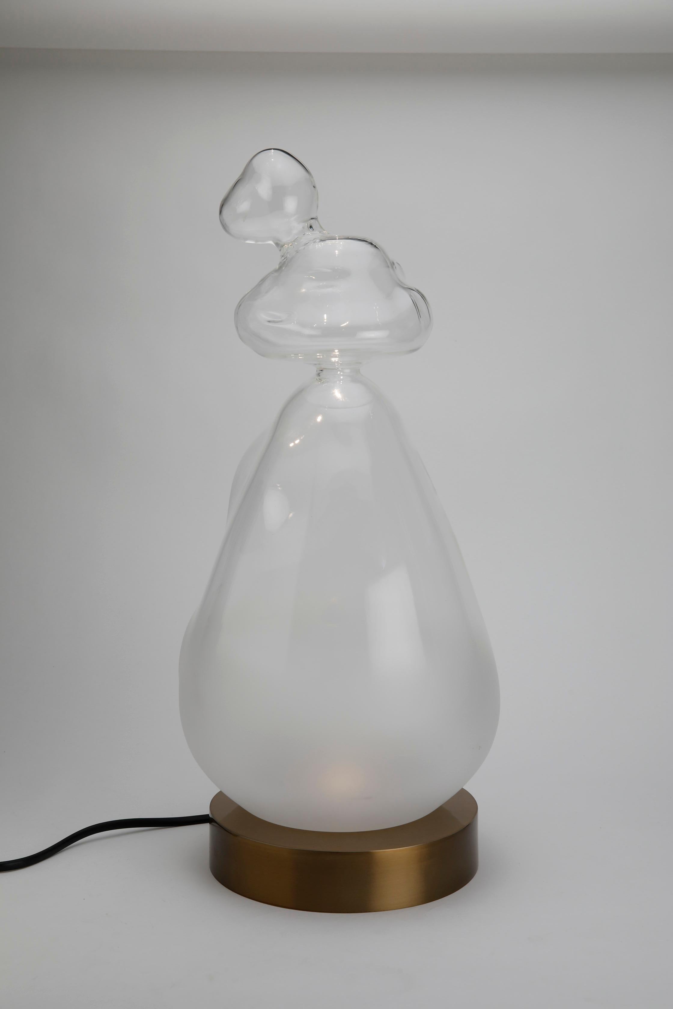 Handcrafted Glass, Pebble Table Lamp In New Condition For Sale In New Delhi, IN