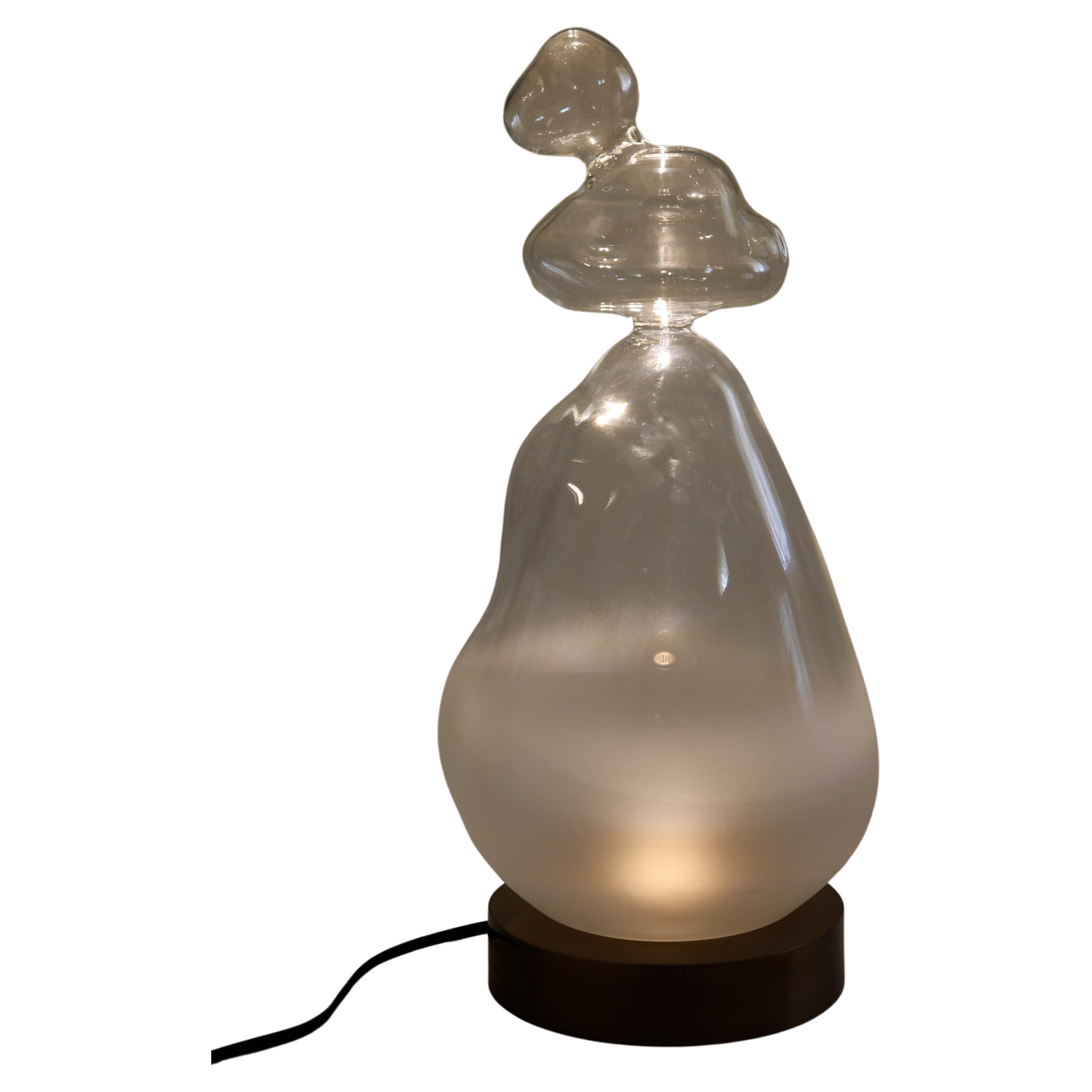 Handcrafted Glass, Pebble Table Lamp For Sale