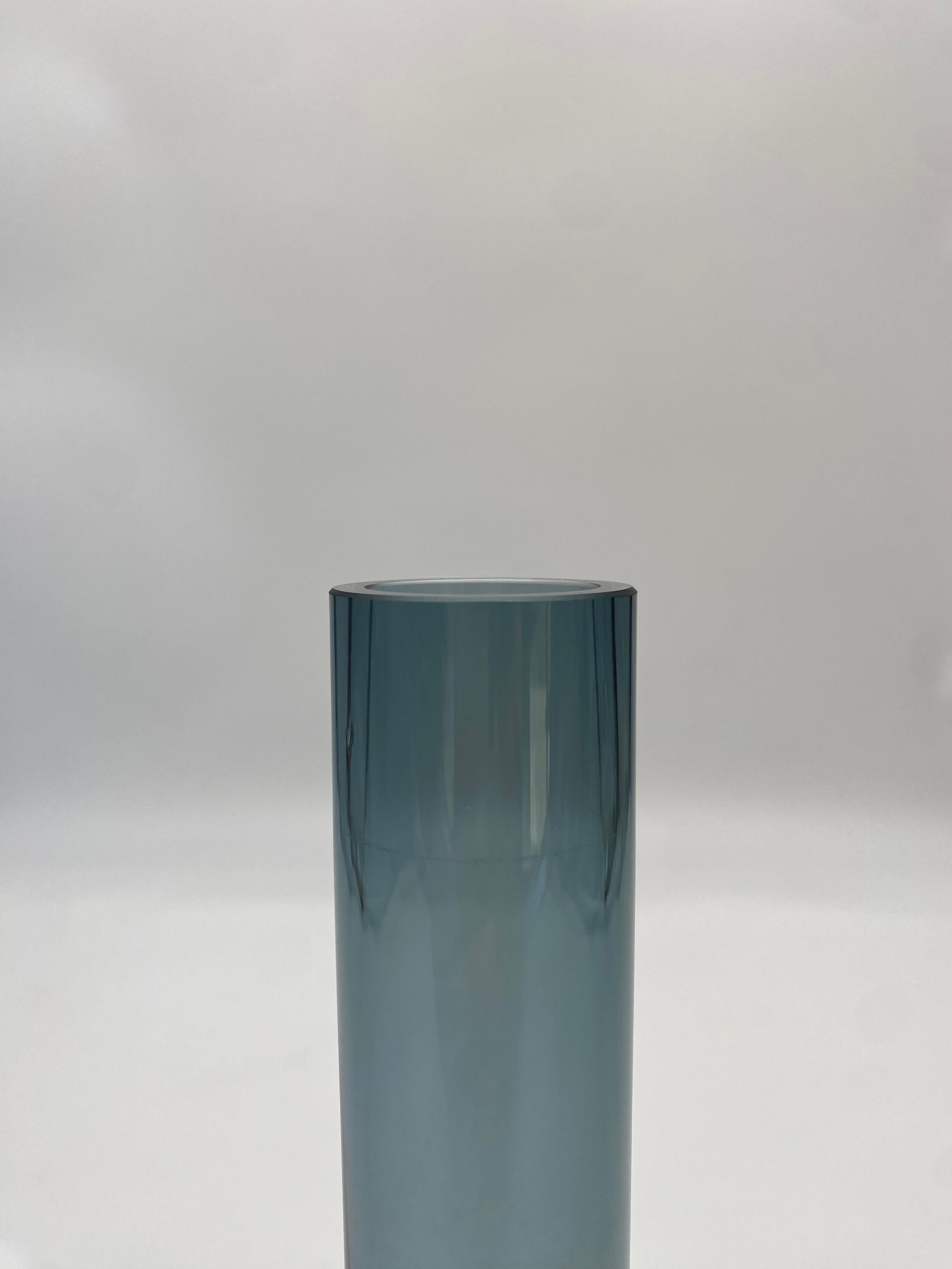Handcrafted Glass Vase By LSA International, Poland 1990s  In Good Condition For Sale In Costa Mesa, CA