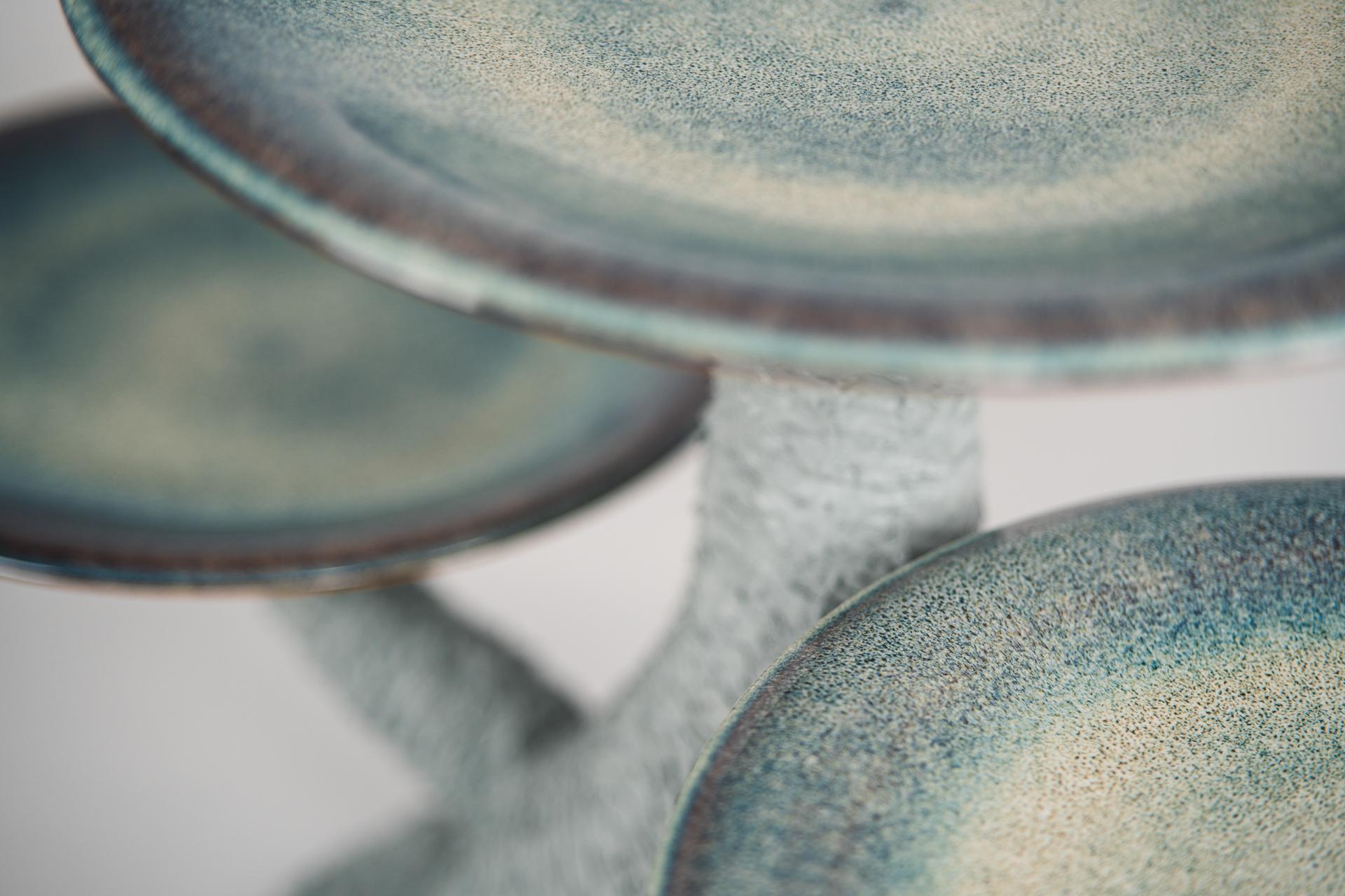 Handcrafted Glazed Mushroom-Inspired Side Table 