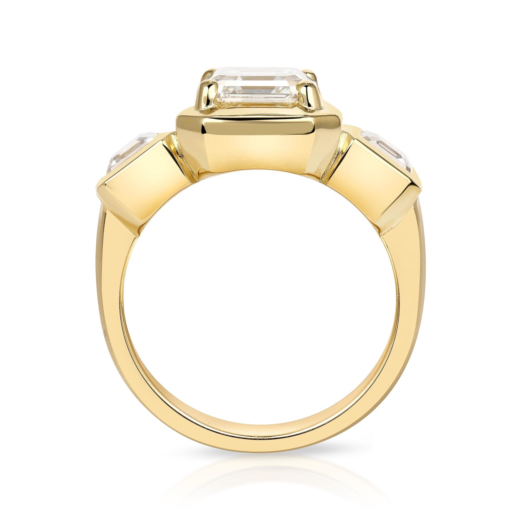 Handgefertigter Gloria Asscher-Diamantring mit Asscher-Schliff von Single Stone im Zustand „Neu“ im Angebot in Los Angeles, CA