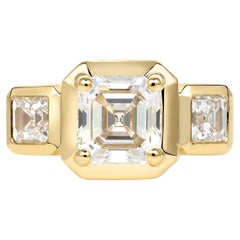 Handgefertigter Gloria Asscher-Diamantring mit Asscher-Schliff von Single Stone