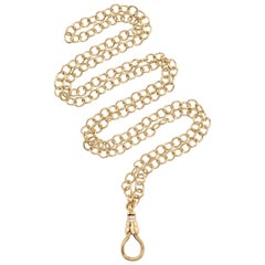 Handcrafted Gold Link Chain with diamond charm clasp