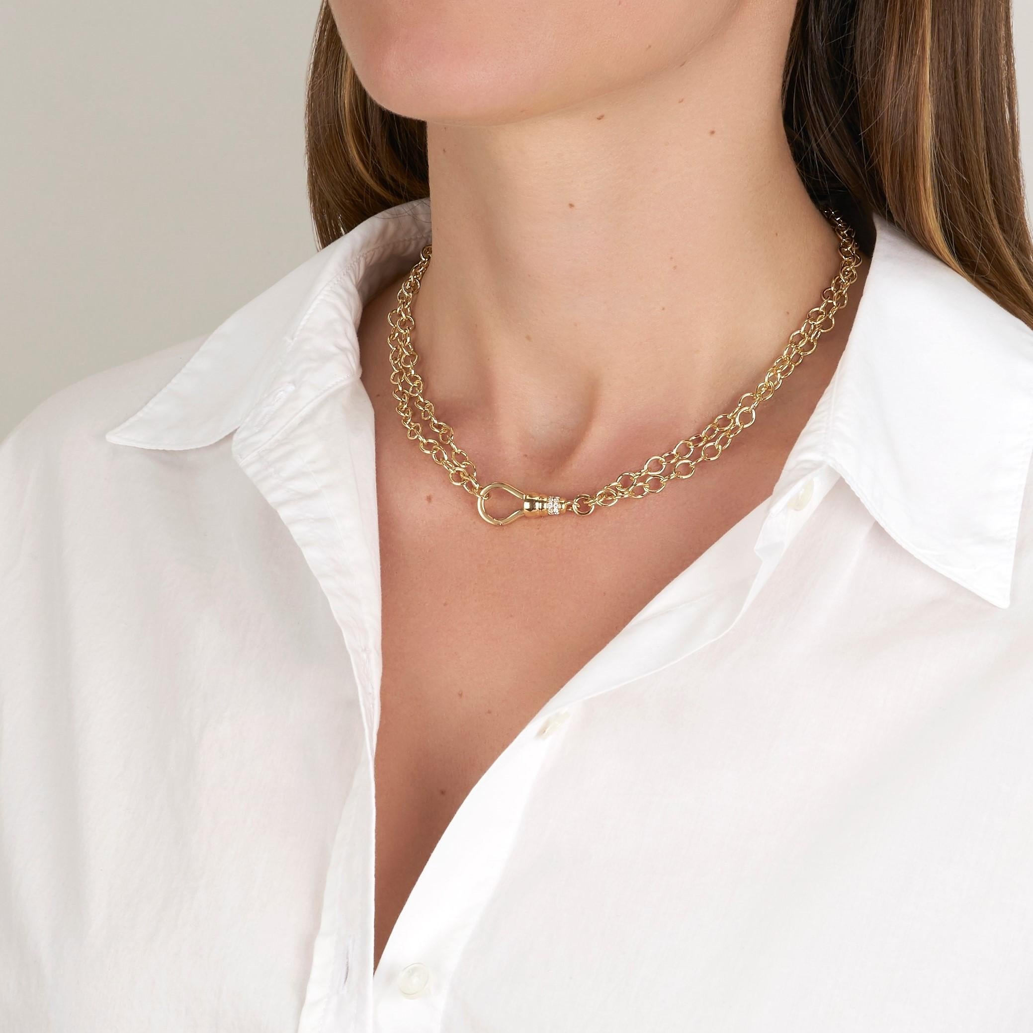 Handgefertigte Evren-Kette mit diamantbesetztem Verschluss von Single Stone im Angebot 3