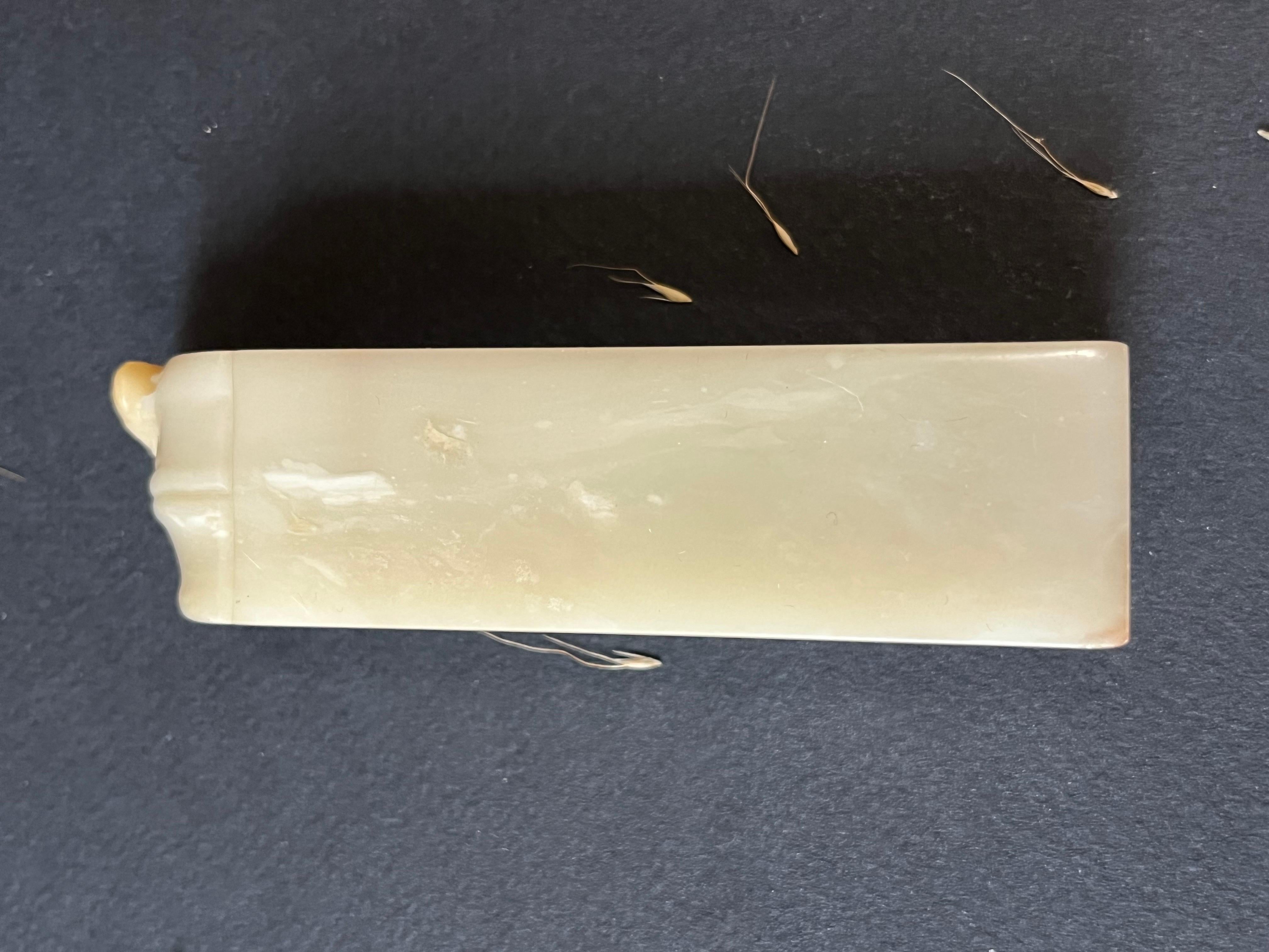 Handcrafted Golden Cicada from Natural Shoushan Stone Name Stamp In New Condition For Sale In Kowloon, HK