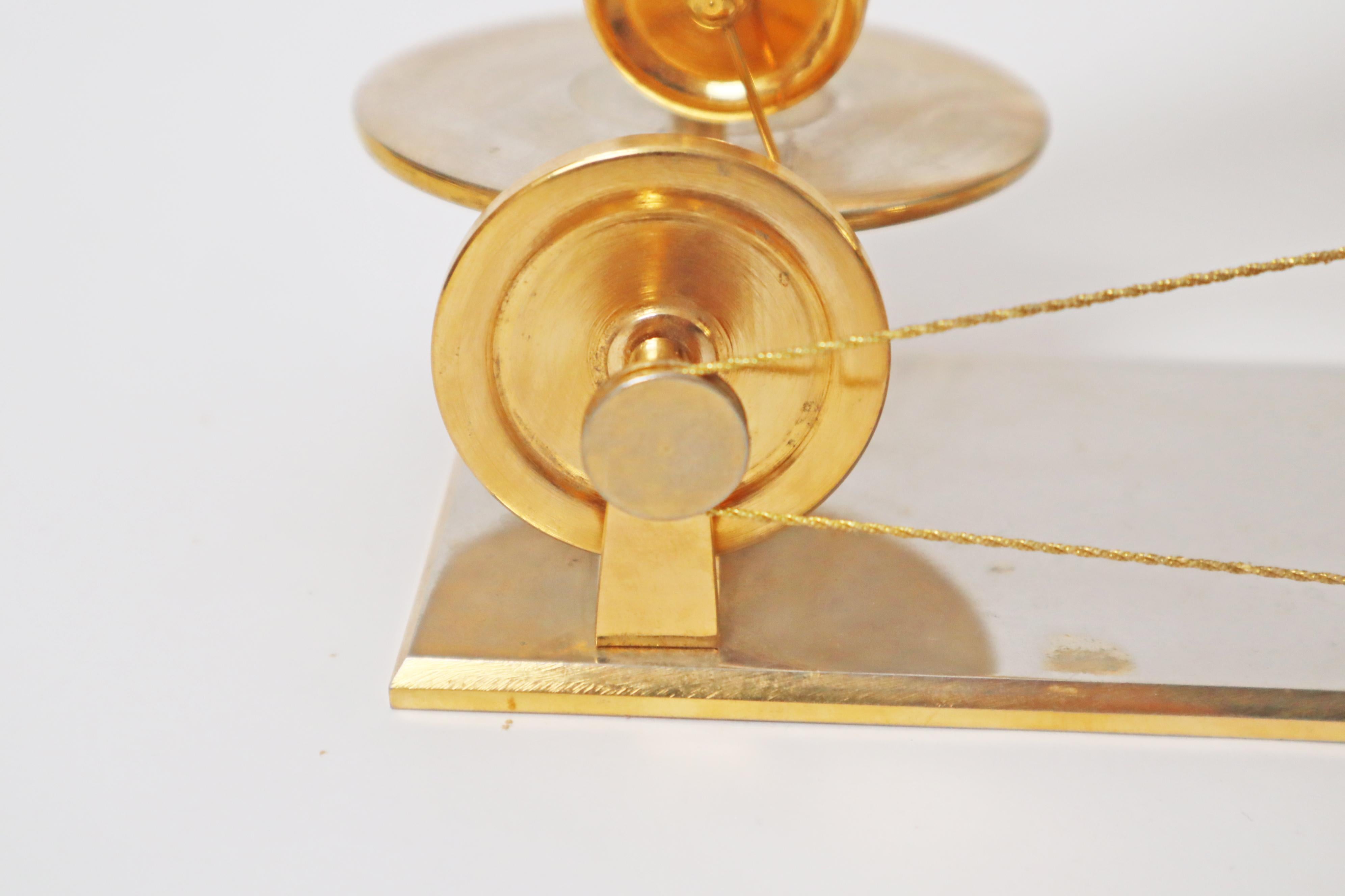 Handcrafted Golden First Gramophone Model after Emil Berliner 1887, Germany For Sale 3