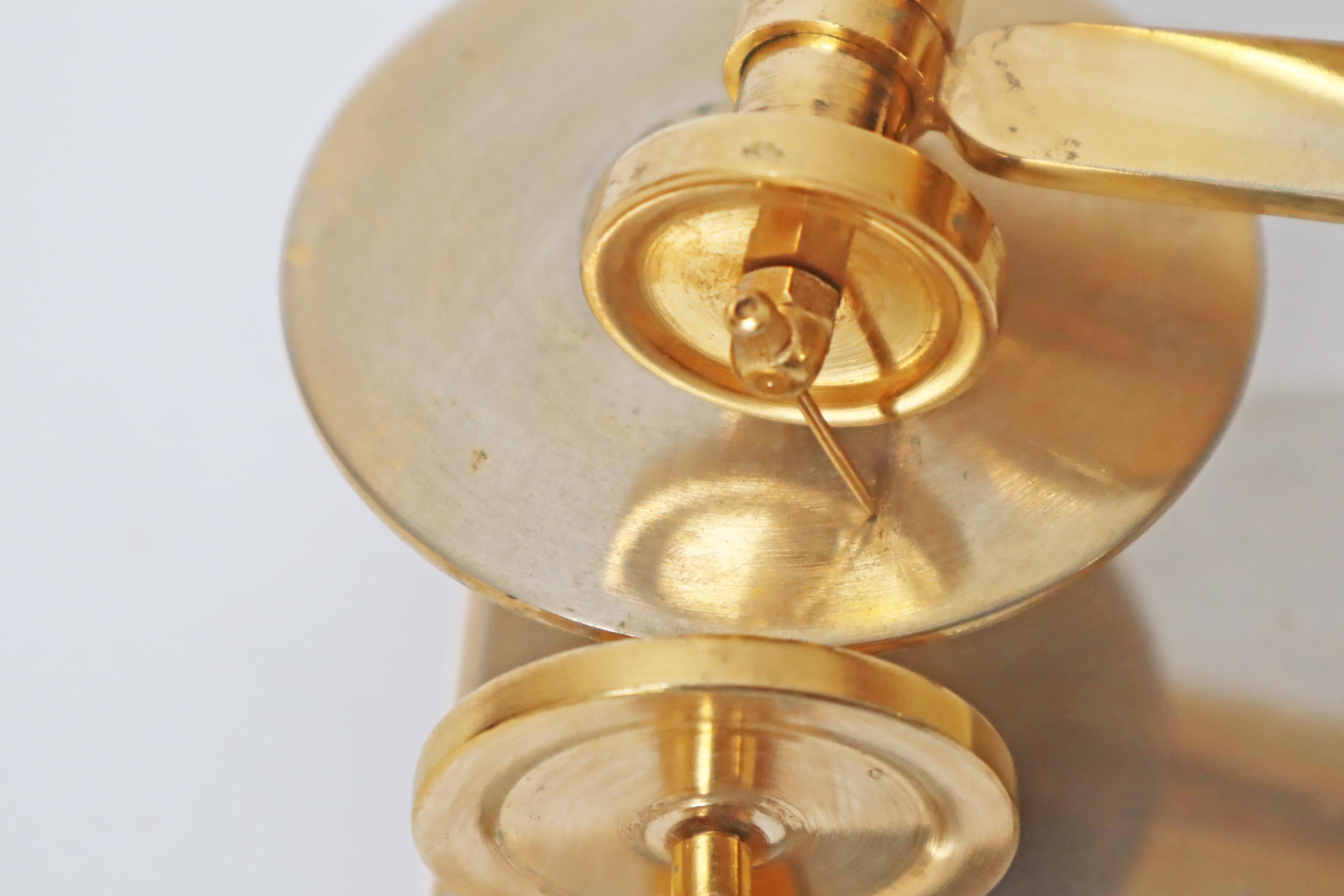 Handcrafted Golden First Gramophone Model after Emil Berliner 1887, Germany For Sale 6