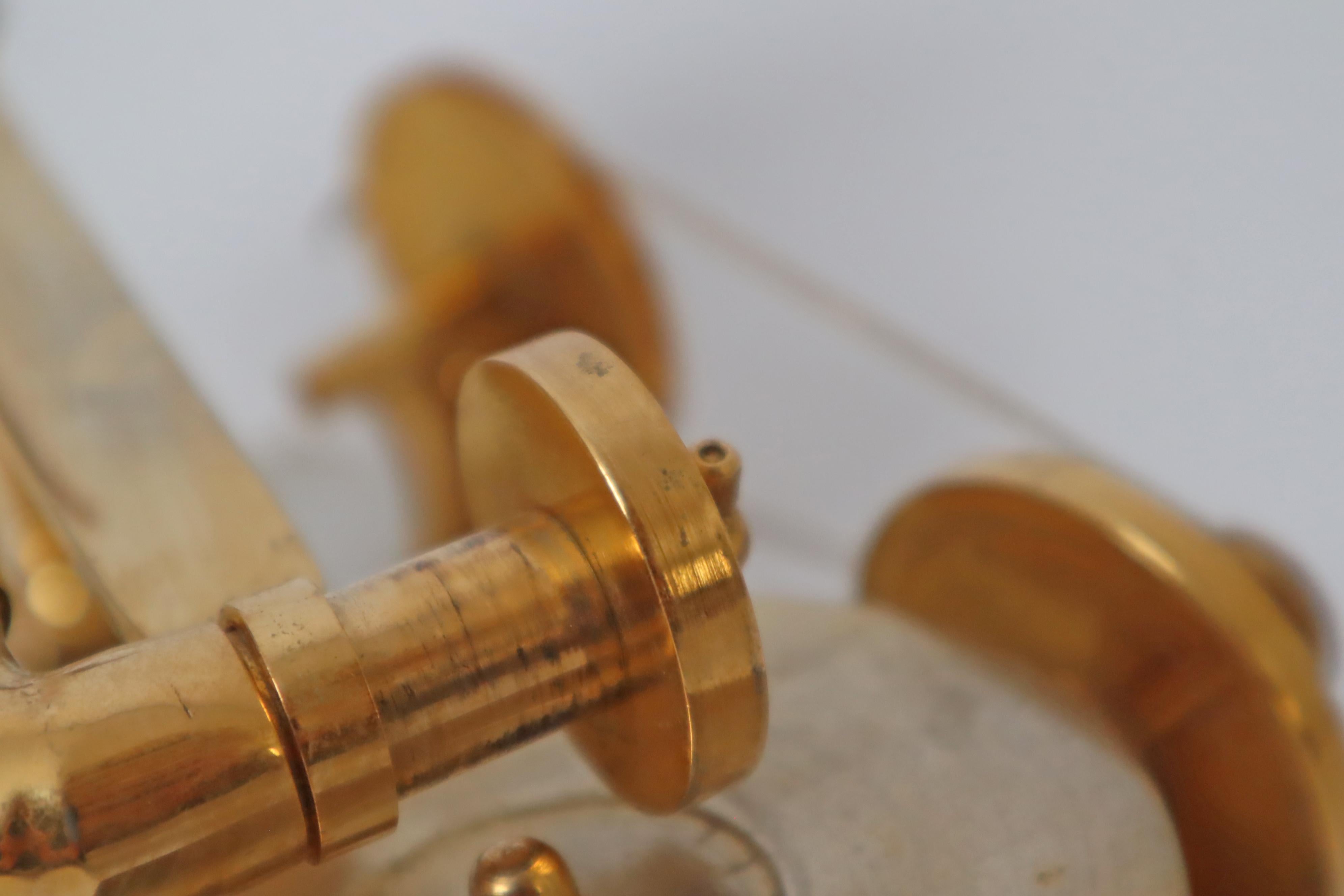 Handcrafted Golden First Gramophone Model after Emil Berliner 1887, Germany For Sale 11
