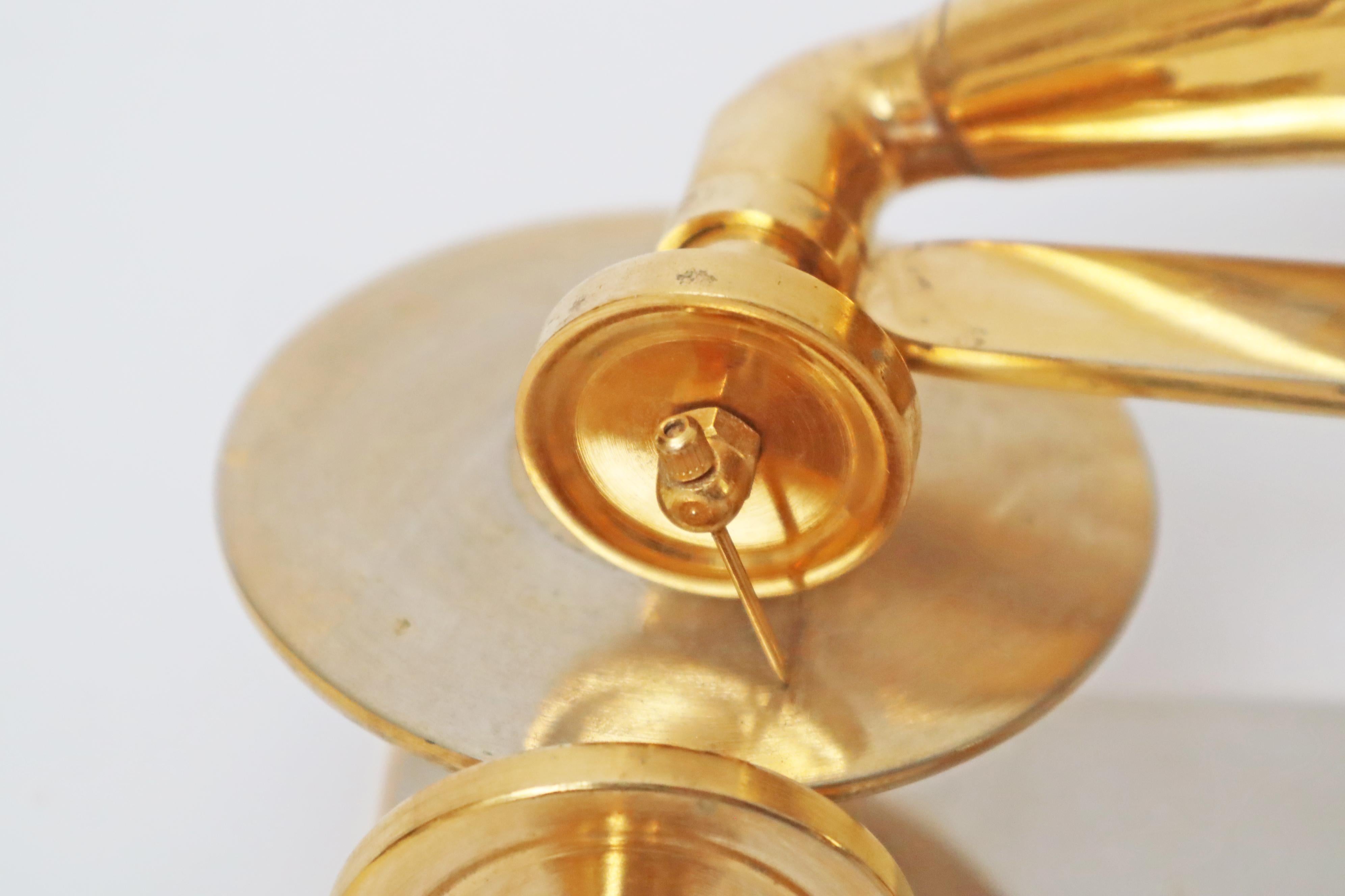 Handcrafted Golden First Gramophone Model after Emil Berliner 1887, Germany For Sale 2