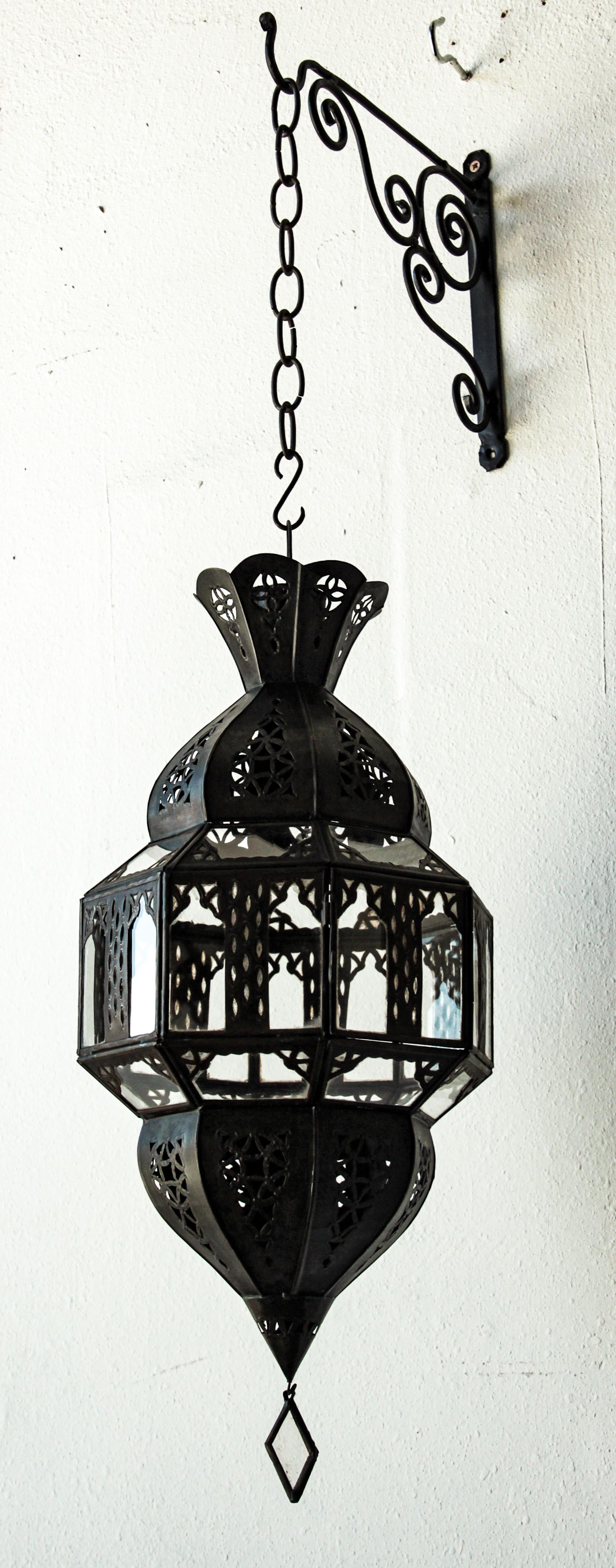 Lanterne en verre mauresque de forme octogonale, fabriquée à la main en vente 5