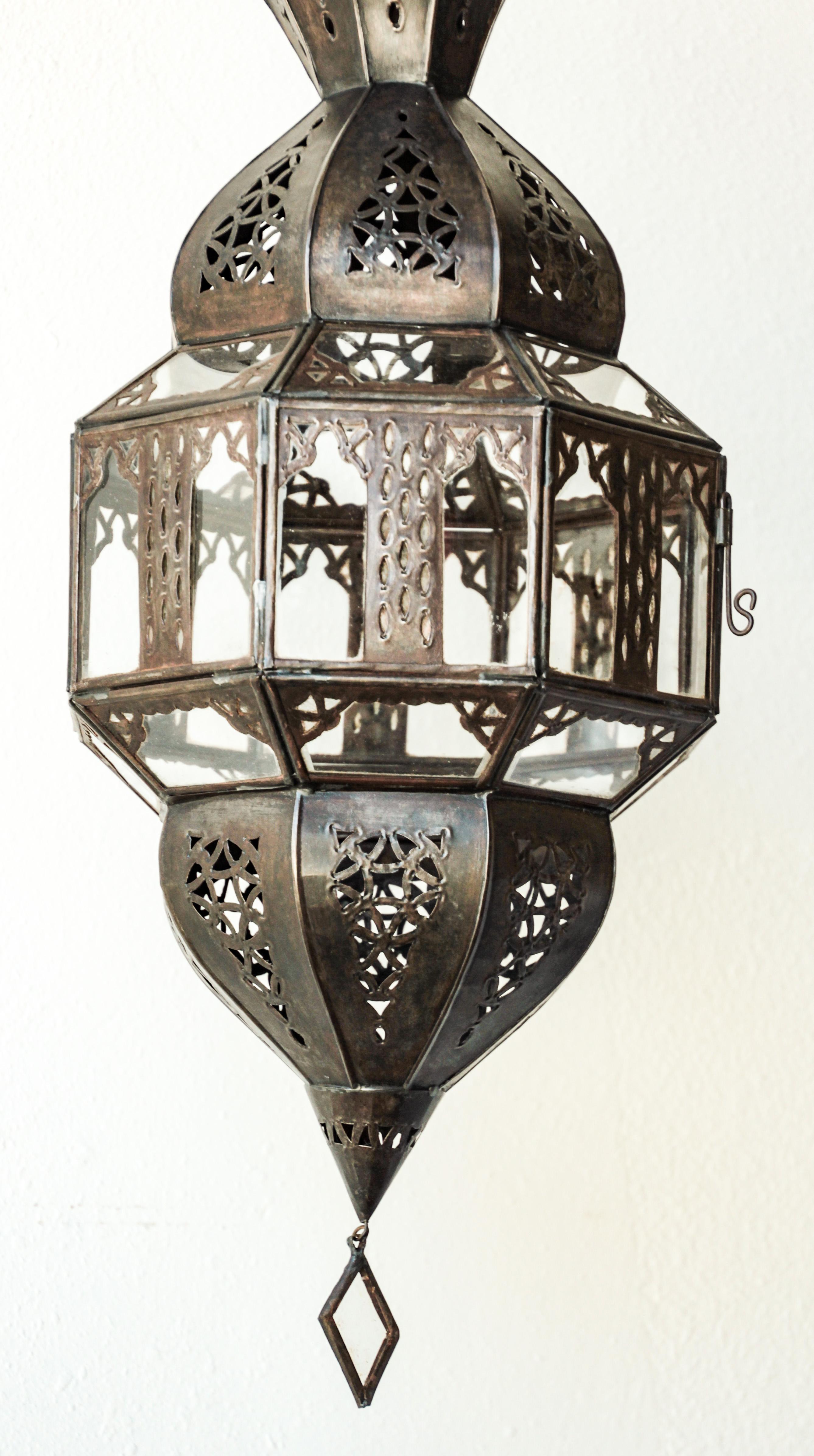 Handcrafted maurischen Glas Laterne achteckige Form im Angebot 7