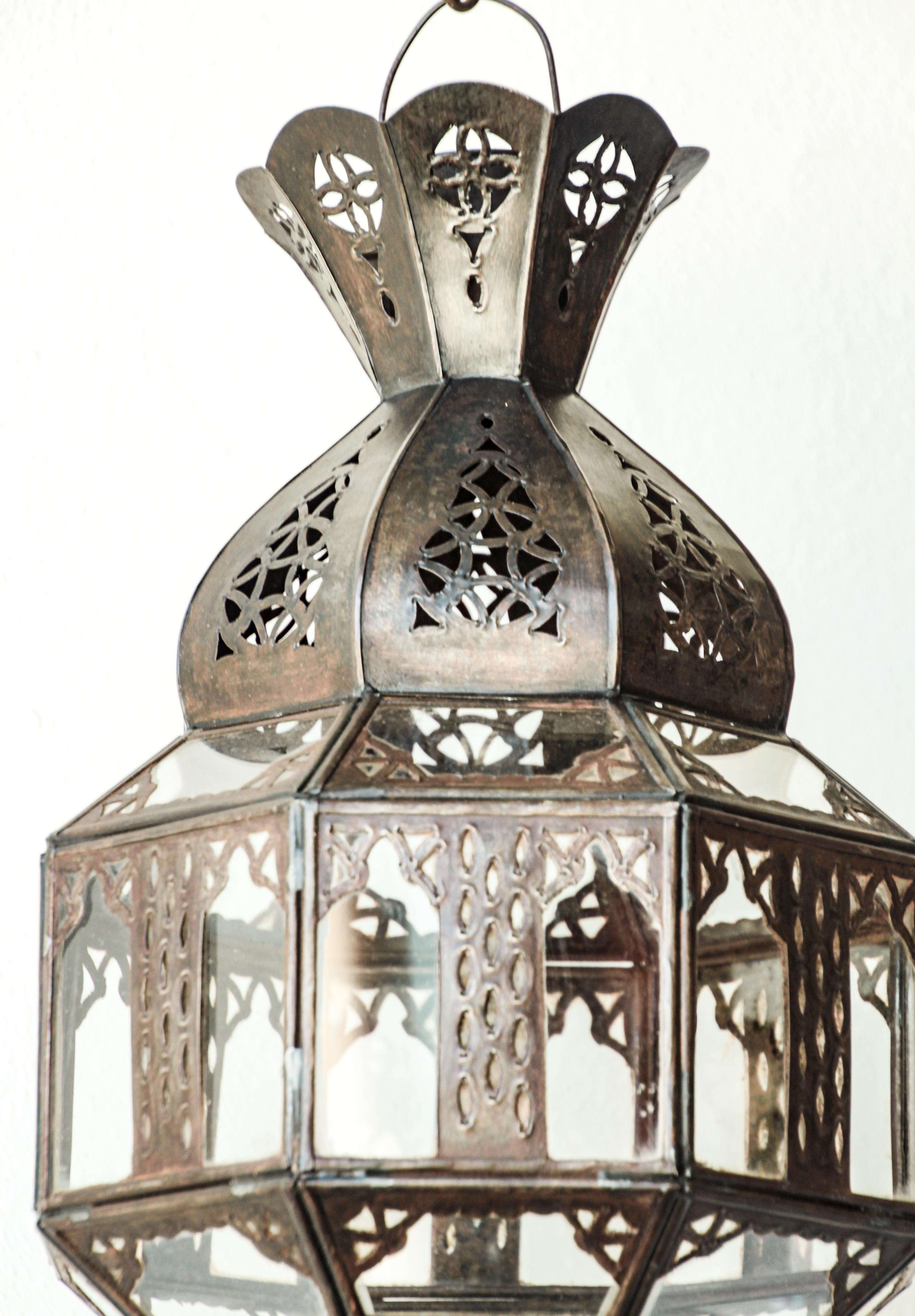 Handcrafted maurischen Glas Laterne achteckige Form im Angebot 10