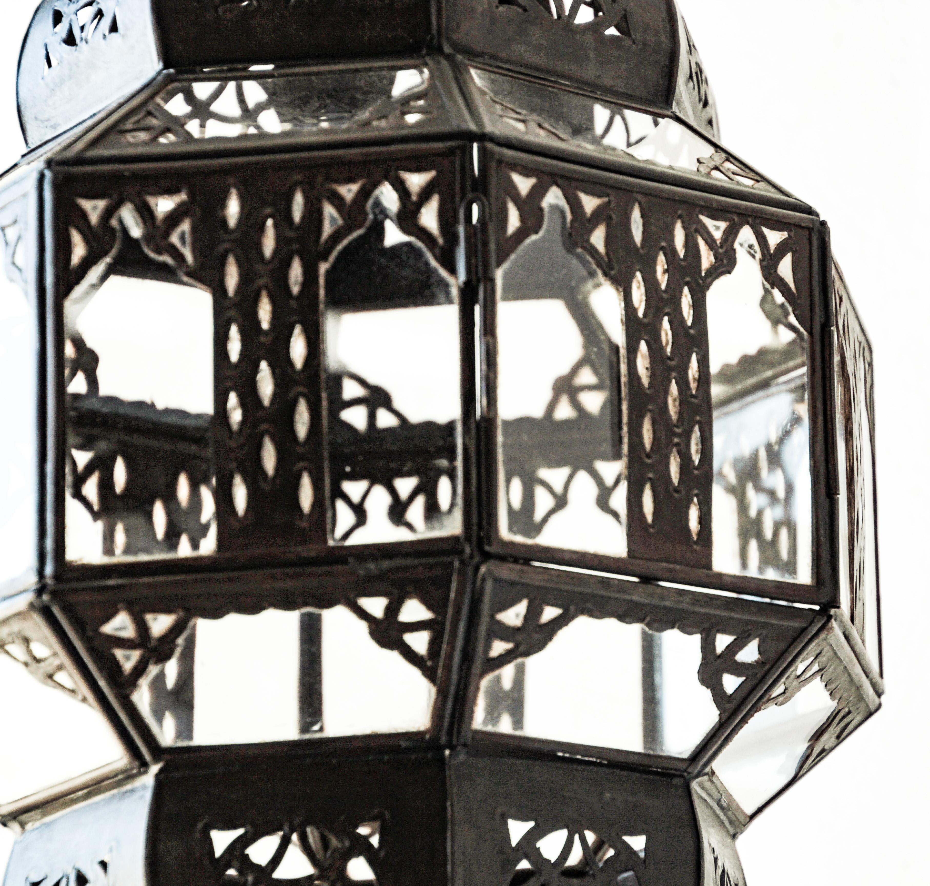 Handcrafted Moorish Glass Lantern, Octagonal Shape For Sale 1