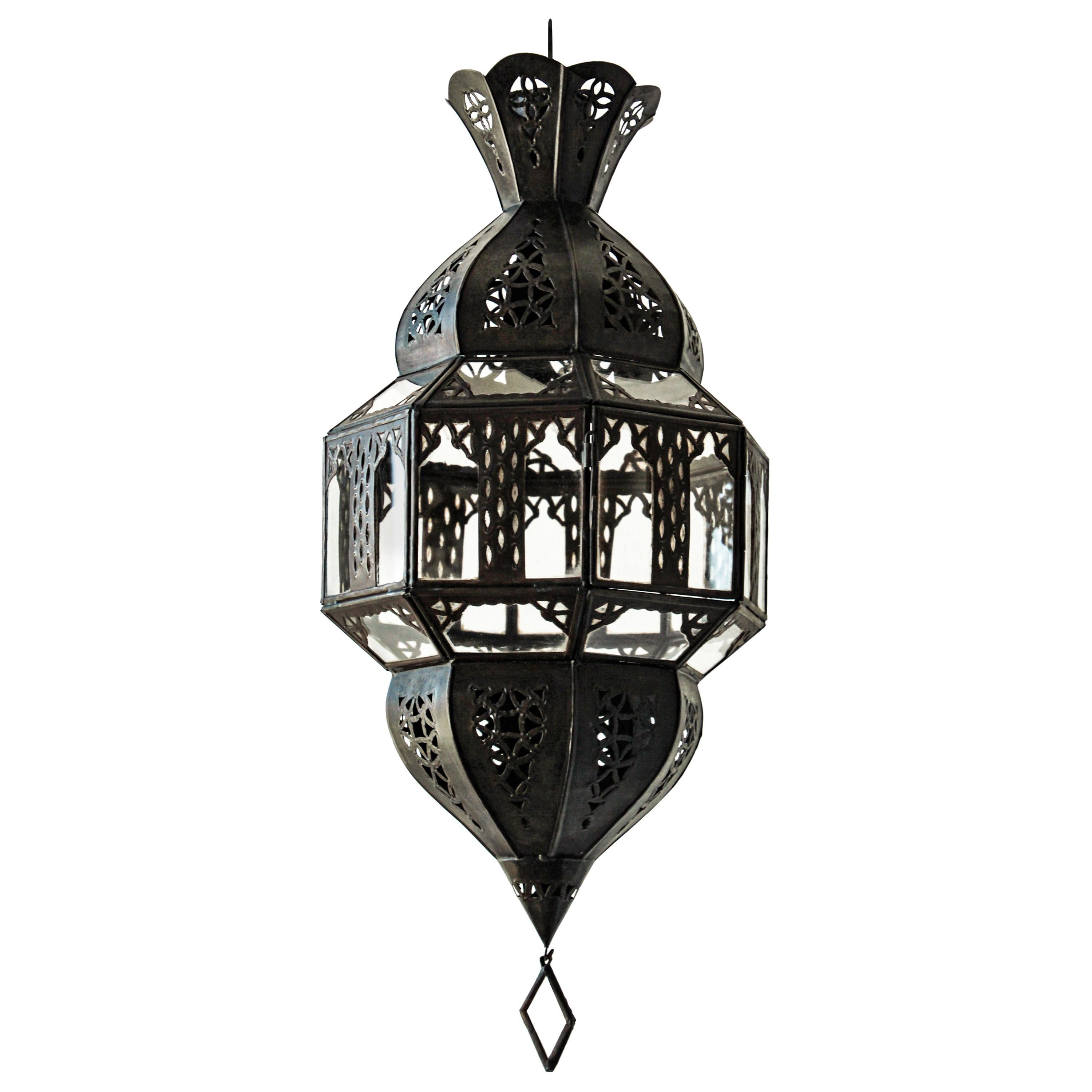 Handcrafted Moorish Glass Lantern, Octagonal Shape