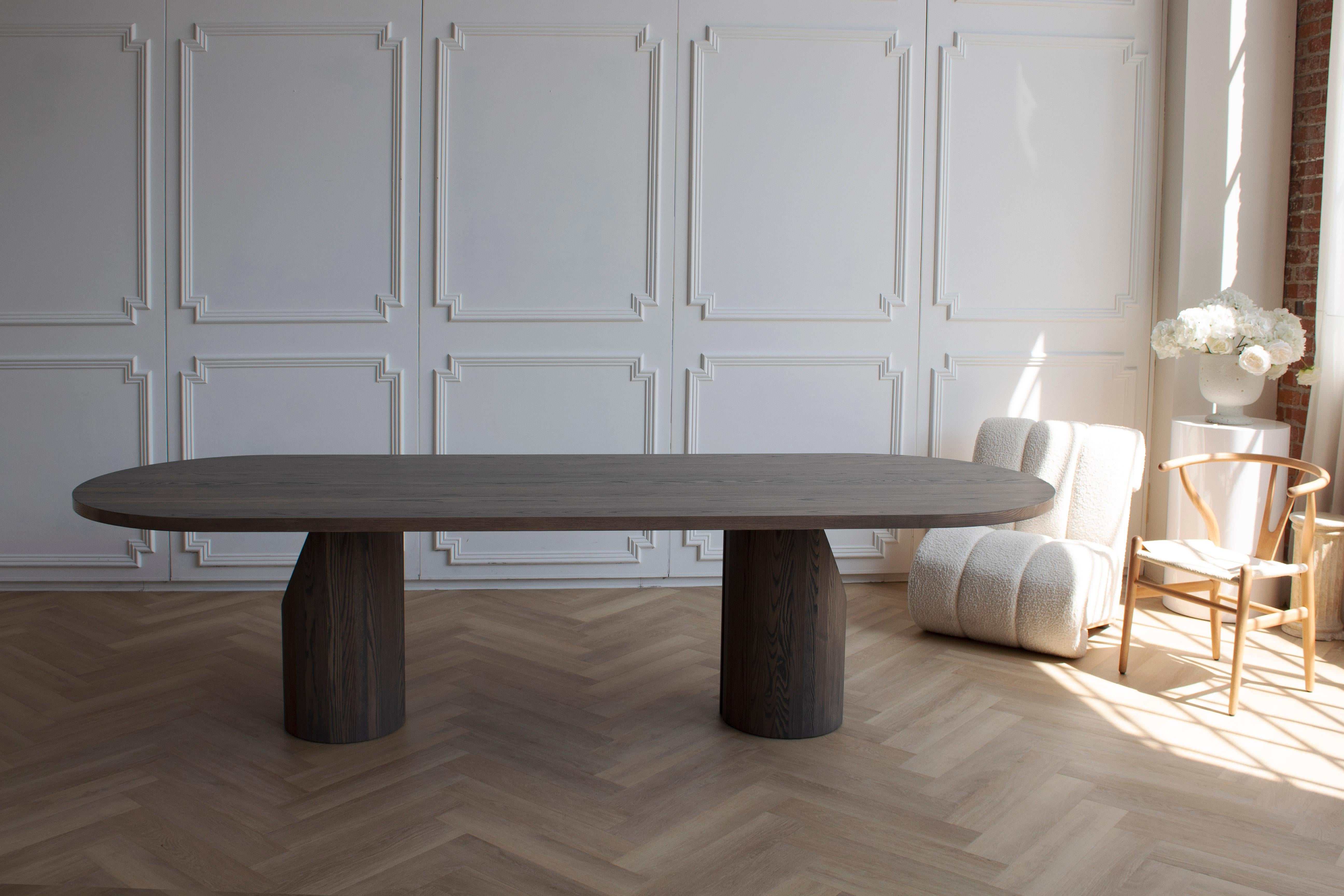 Woodwork Handcrafted Graphite Ash Barrow Dining Table 96