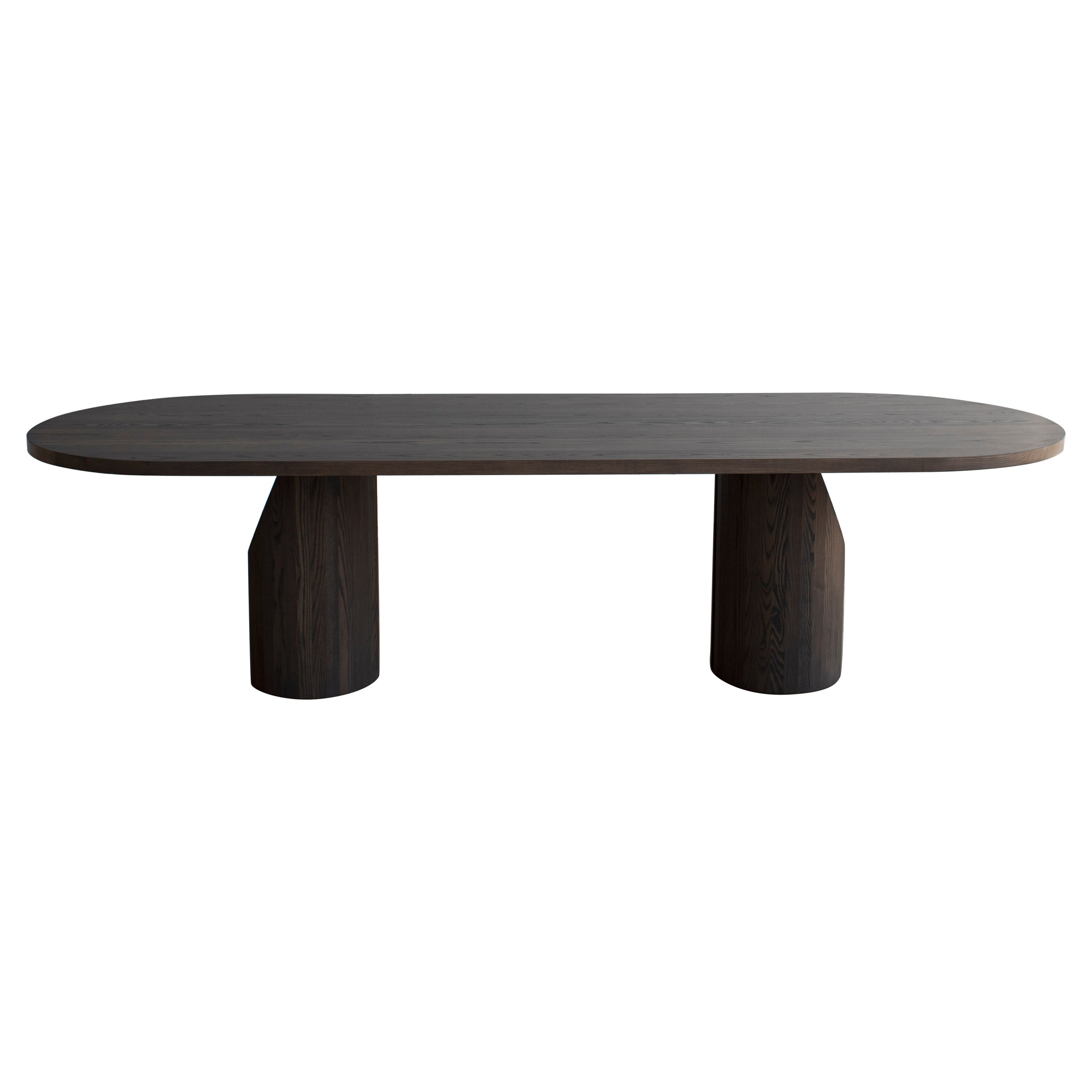 Handcrafted Graphite Ash Barrow Dining Table 96"L by Mary Ratcliffe Studio