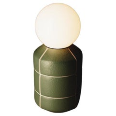 Handcrafted Green Croco Navazi Lamp Ceramic Pottery Table Illumination Lighting