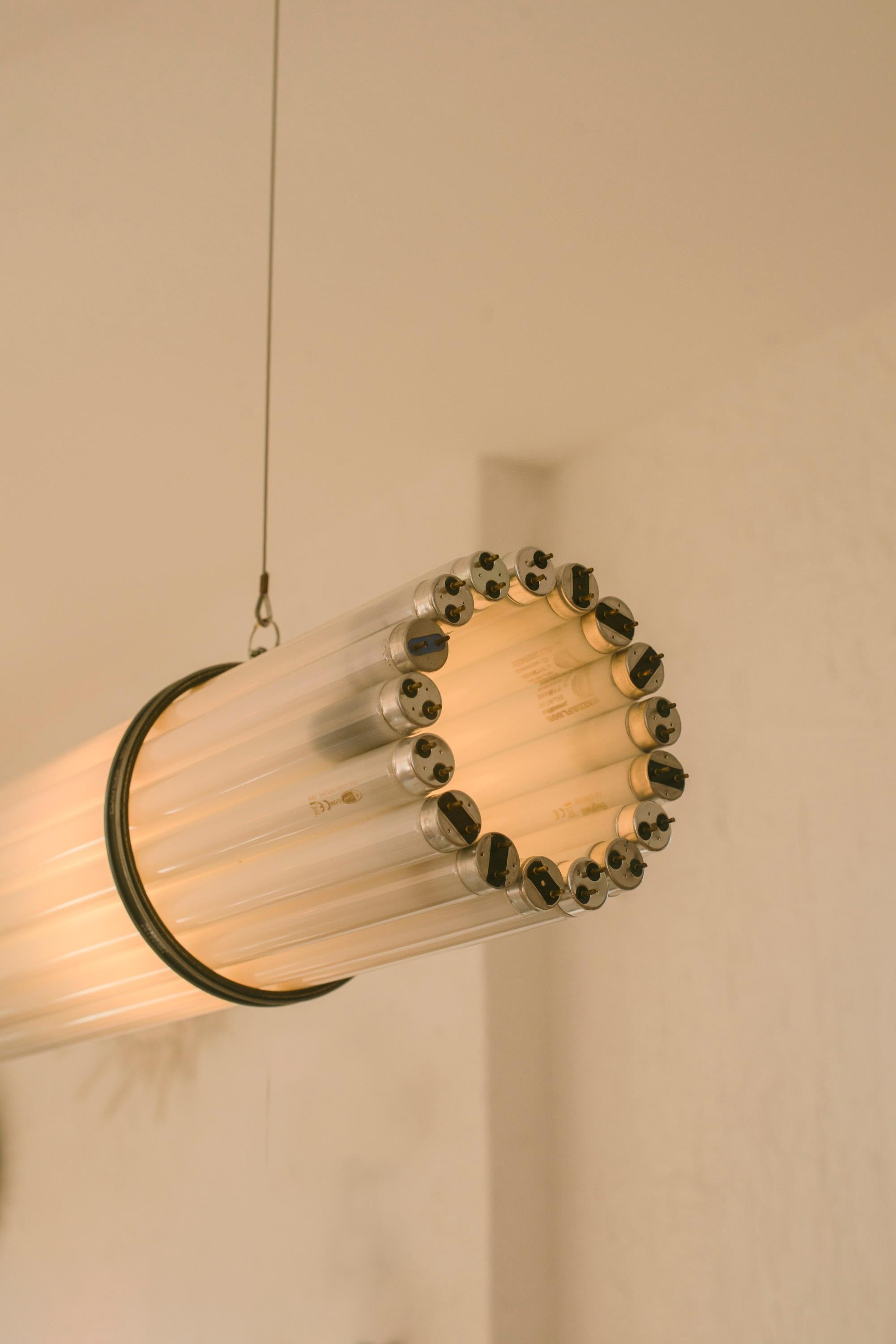 Contemporary Handcrafted Hanging Light with Recycled Neons, Estudio Juliette, Ibiza, 2020