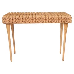 Handcrafted Solid Wood Console Table w/ Sculptural Knot - Modern Entryway Accent