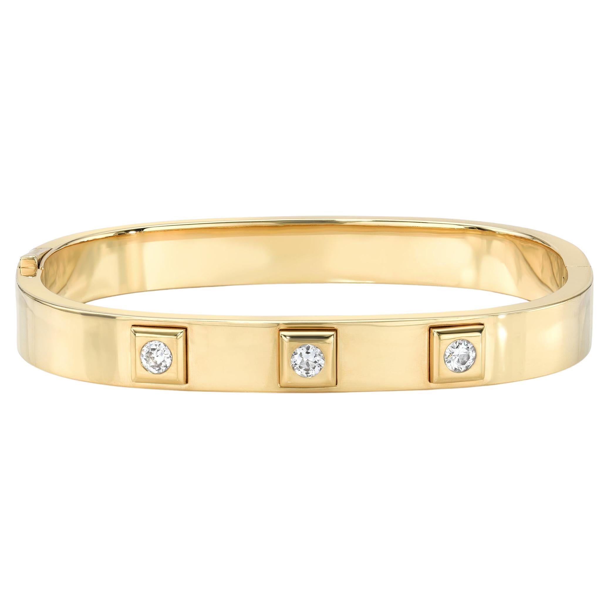 Handcrafted Hudson Bangle with Old European Cut Diamonds by Single ...