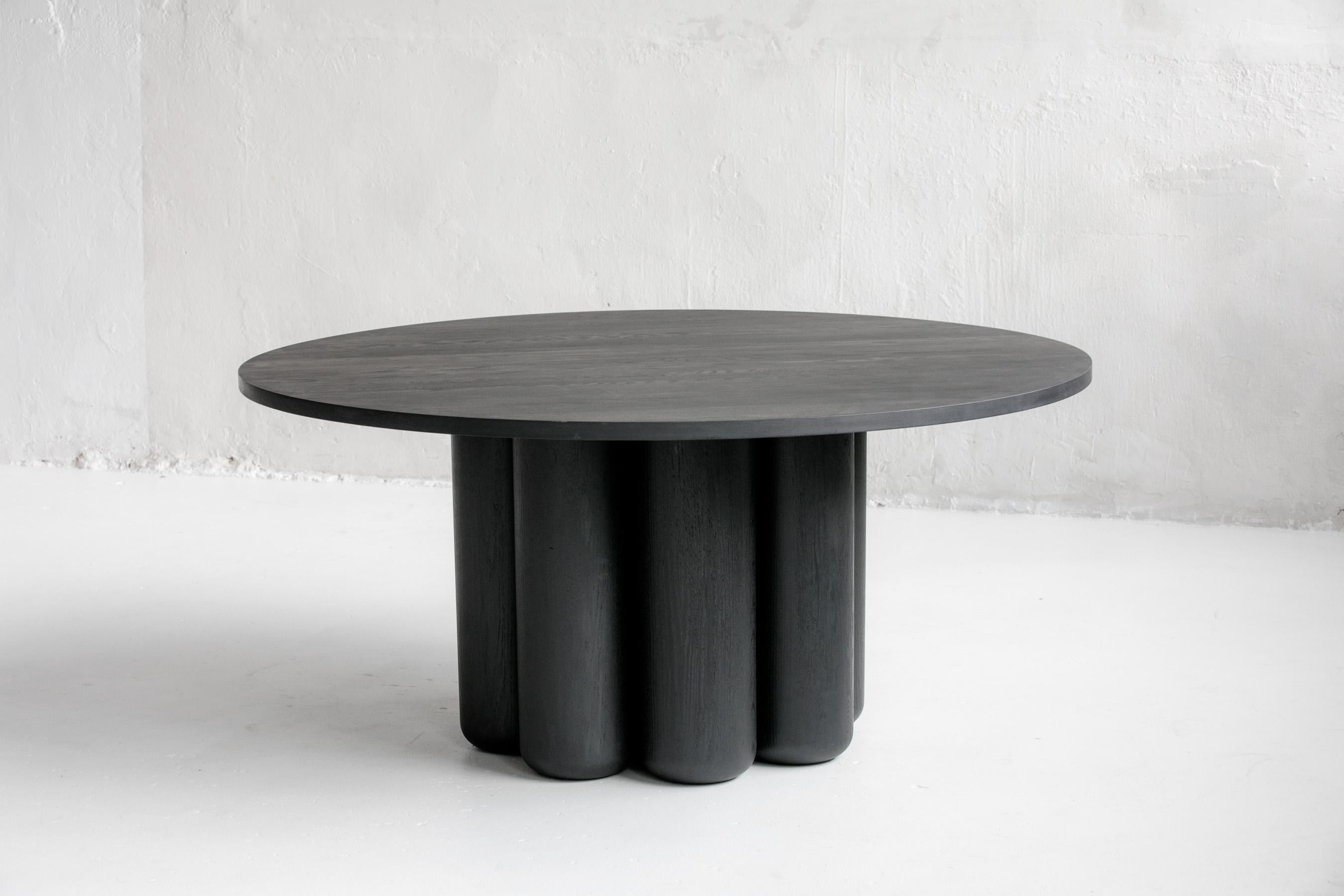 Organic Modern Handcrafted Ina Dining Table in Blackened Oak 54