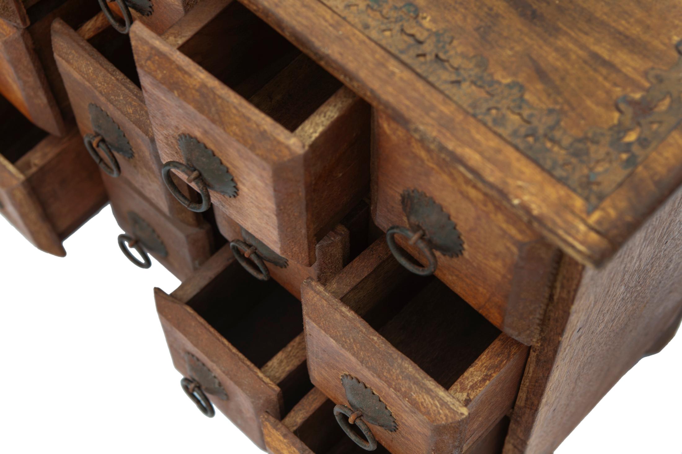 Hand-Crafted Handcrafted Indonesian Apothecary Chest