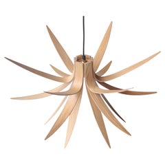 Used Handcrafted, "Iris", Oak Ceiling Lamp by Macmaster, United Kingdom, 2020