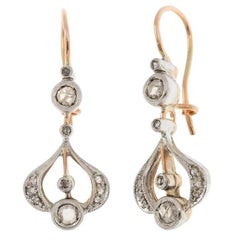 Handcrafted Italian 0.45 Carat Diamond Drop Earrings