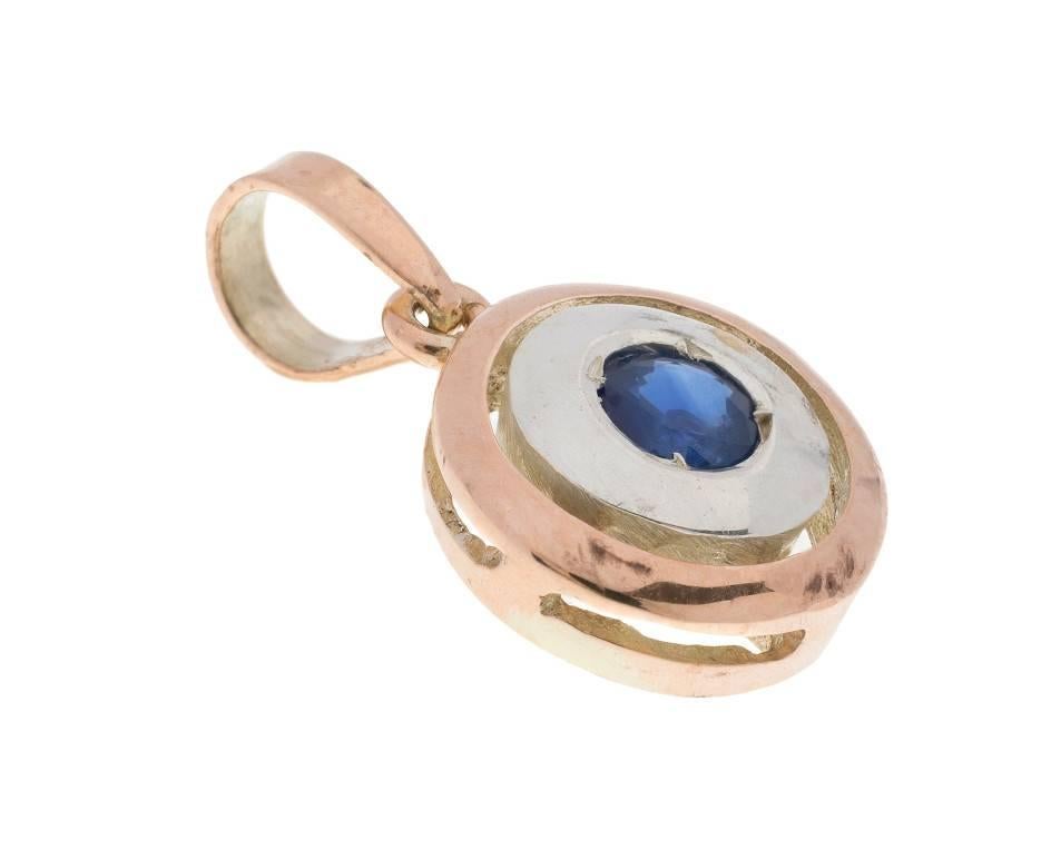 GEMMOLOGIST'S NOTES
This beautifully crafted ladies sapphire pendant, handcrafted by third generation Italian goldsmiths in Naples, Italy

Designed with a gorgeous vivid sapphire, that's beautifully set with the white and rose

The perfect addition