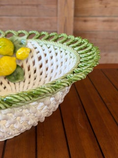 Cuenco-cesta con forma de limón, de cerámica italiana hecha a mano, de Lanzarin Ceramiche