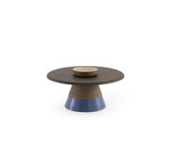 TERRA Handcrafted Italian Clay and Oak Coffee Table with Terracotta Accents
