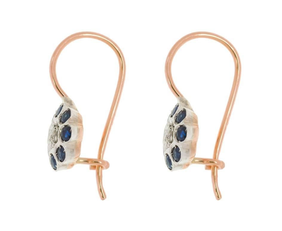 GEMMOLOGIST'S NOTES
This beautifully crafted ladies diamond and sapphire flower earrings, handcrafted by third generation Italian goldsmiths in Naples, Italy. The perfect gift fora girlfriend or wife, or simply a self-treat. Gorgeous earrings that