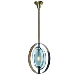 Handcrafted Italian Glass Pendent In the Style of Max Ingrand