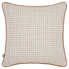 Coussin d'extérieur italien fabriqué à la main en tissu texturé pied-de-poule