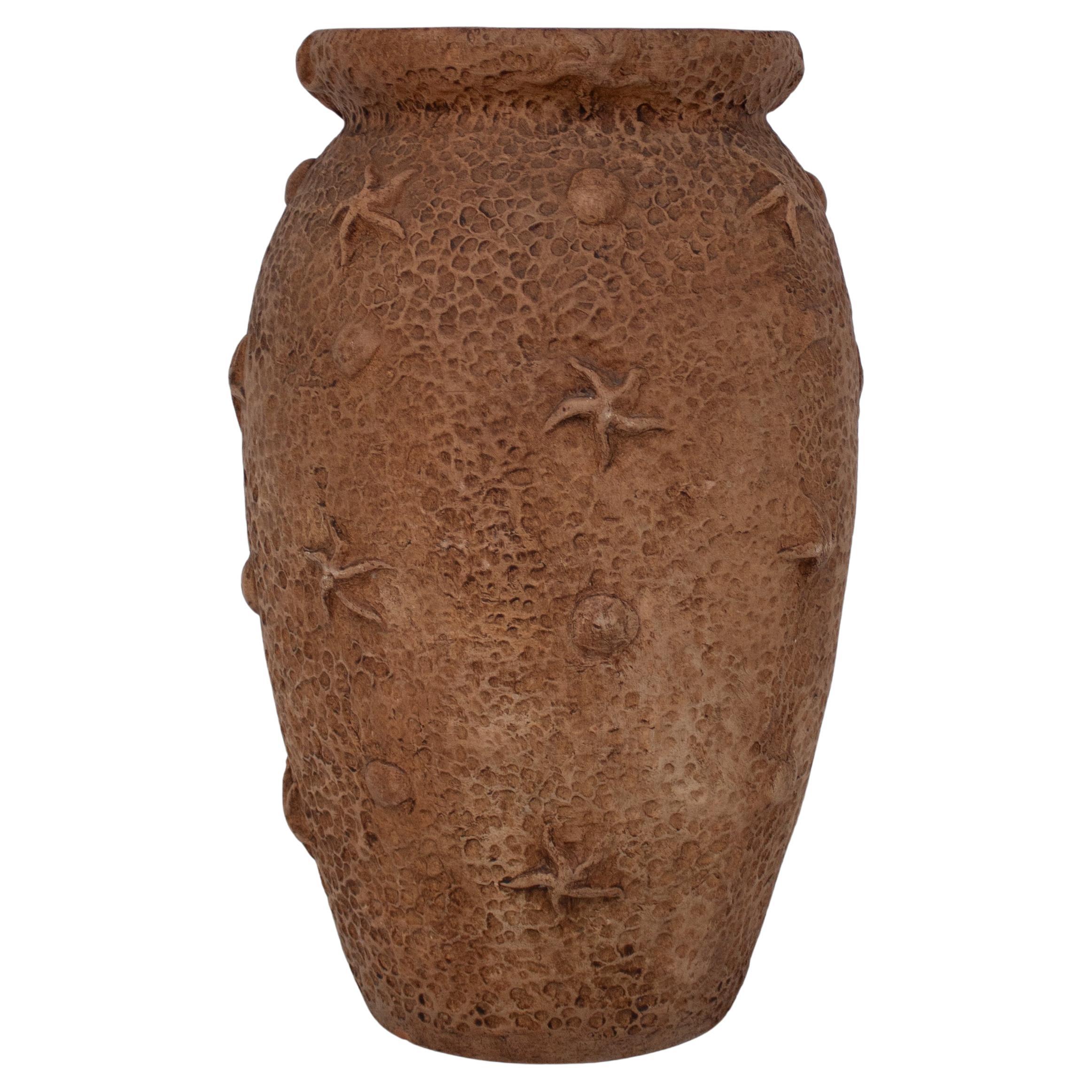 Handgefertigte italienische Terrakotta-Vase im Angebot
