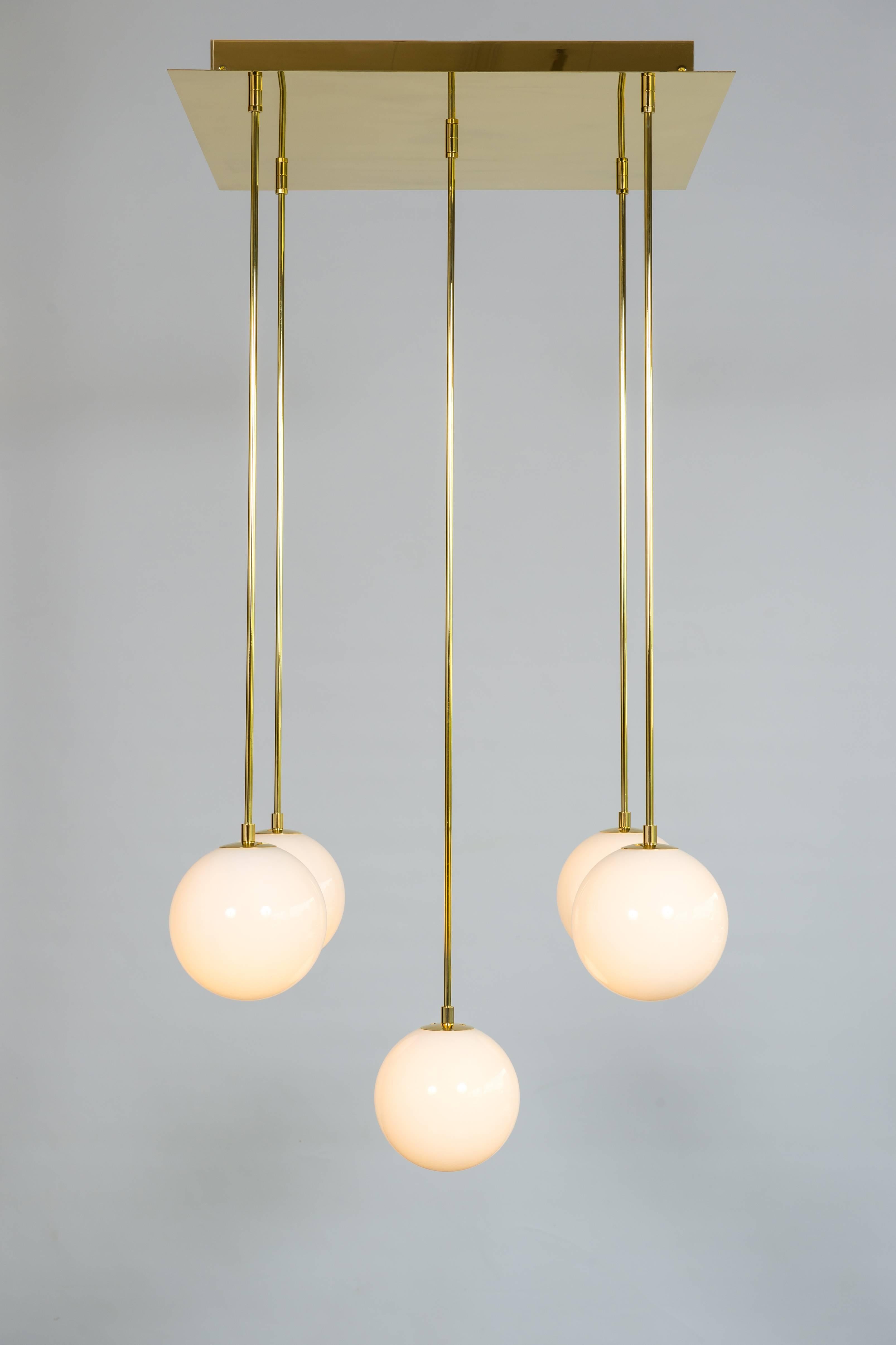 white sphere chandelier